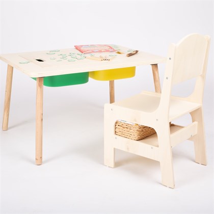 Meltem Smart Wood Montessori Çocuk Odası Raflı Sandalye